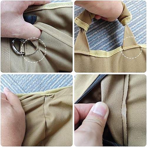 Miniatura 5 de Bolsa de herramientas portátil organizadora de herramientas, bolsa enrollable de tres capas, material de tela Oxford, gran capacidad, resistente,