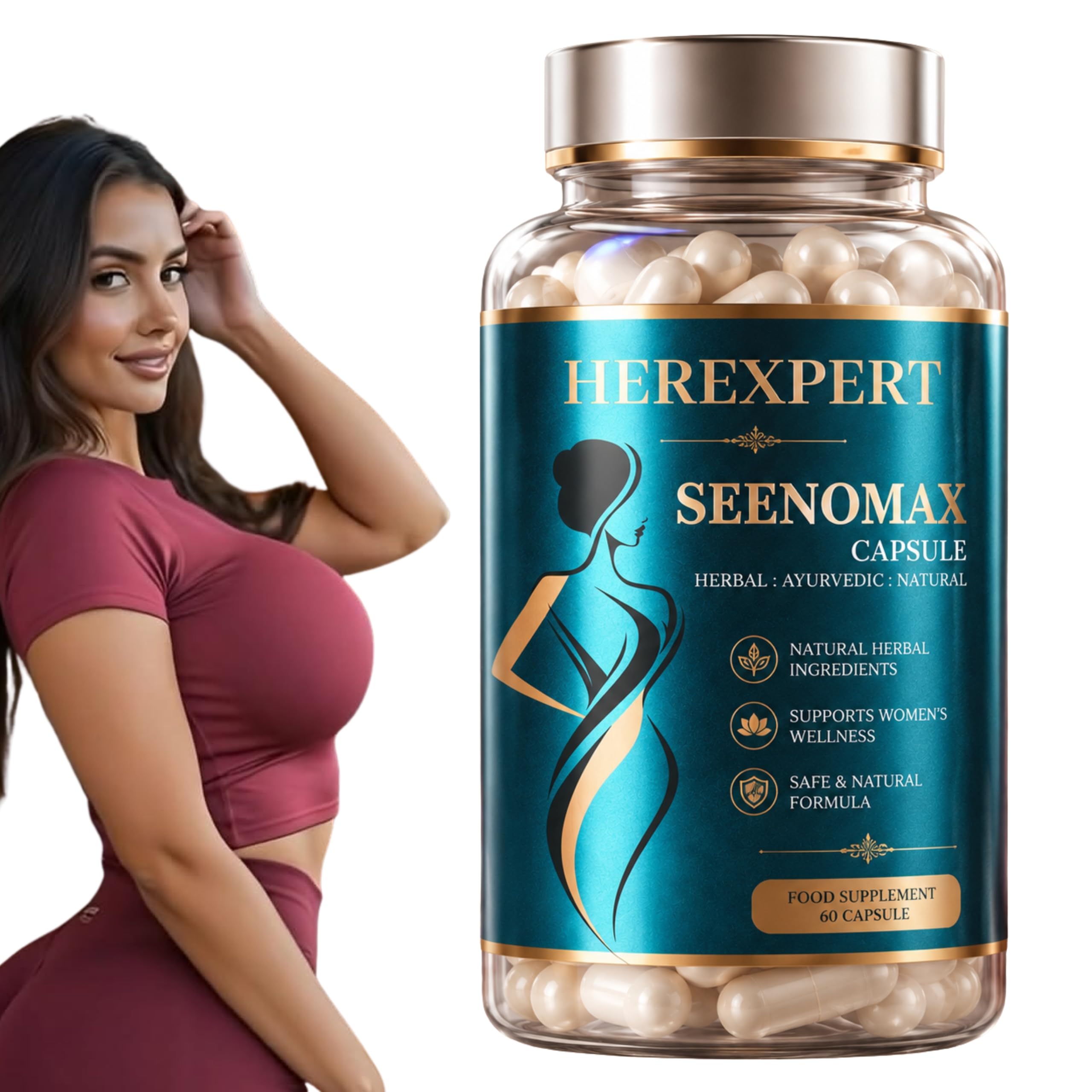 SEENOMAX Capsules For Women | Breast Support, B-Care Care Grow Cuup Shape, Growth & Max Boom Support Capsule Brest Supplements Body Curves,for Women 60 Capsules-image-42