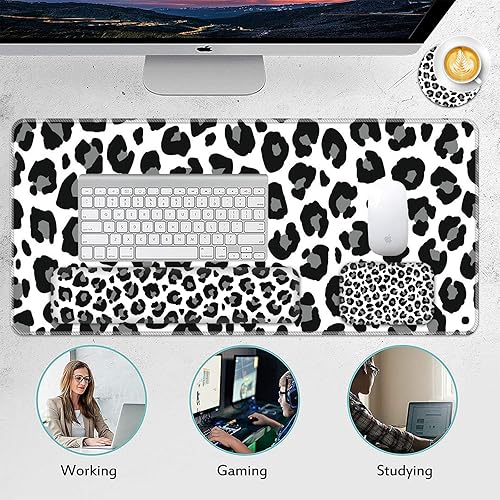 Miniatura 6 de Juego de alfombrillas para mouse, (35.4 x 15.7 pulgadas), almohadilla de escritorio + soporte para reposamuñecas para teclado + reposamuñecas para