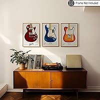 Vista 6 de Poster Master Póster de guitarra eléctrica de 3 piezas, impresión de guitarra, arte musical, arte de instrumentos, regalo para él, ella y músico