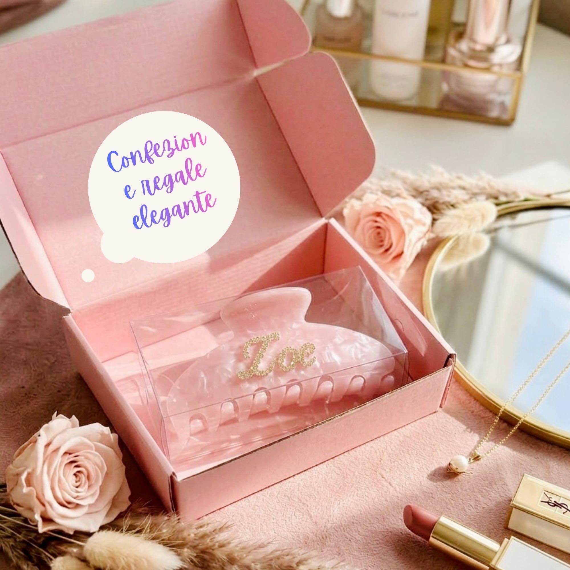 Clip per capelli con nome personalizzato - Clip per capelli con strass e perle personalizzate | Regalo per la proposta di damigella | Regalo di compleanno per BFF e fidanzata