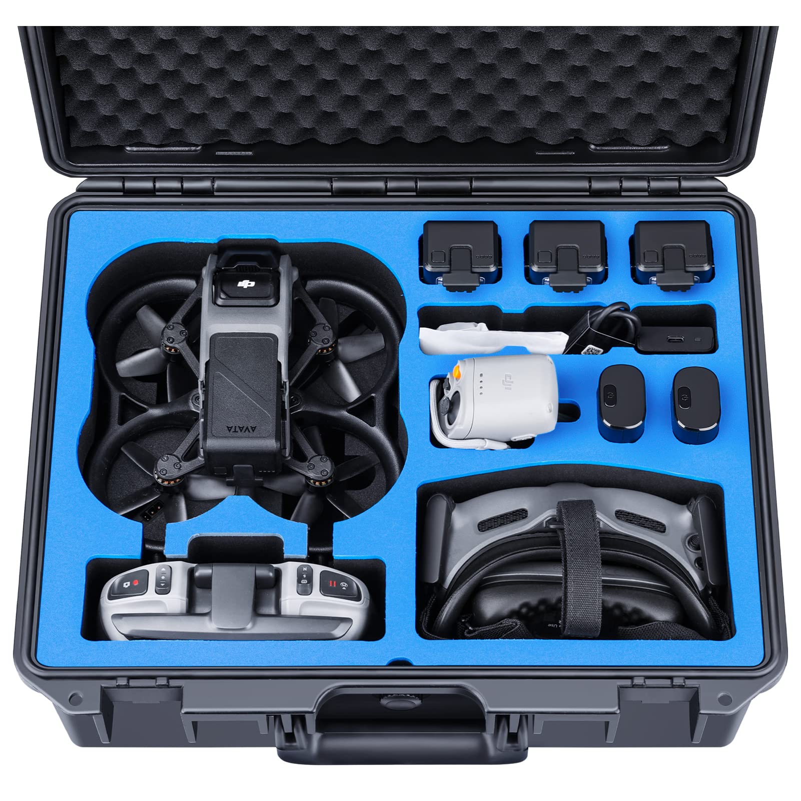 Lykus Titan AT110 Waterproof Hard Case for DJI Avata, Goggles 2/Goggles Integra, and FPV Remote Controller, Support up to 9 Avata batteries and 3 Goggles batteries [CASE ONLY]