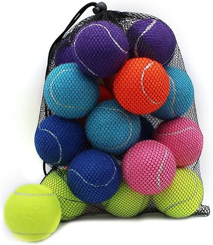 Miniatura 9 de Pelotas de tenis, paquete de 18 pelotas de entrenamiento con bolsa de malla para un fácil transporte, pelotas de práctica para perros y mascotas, 9