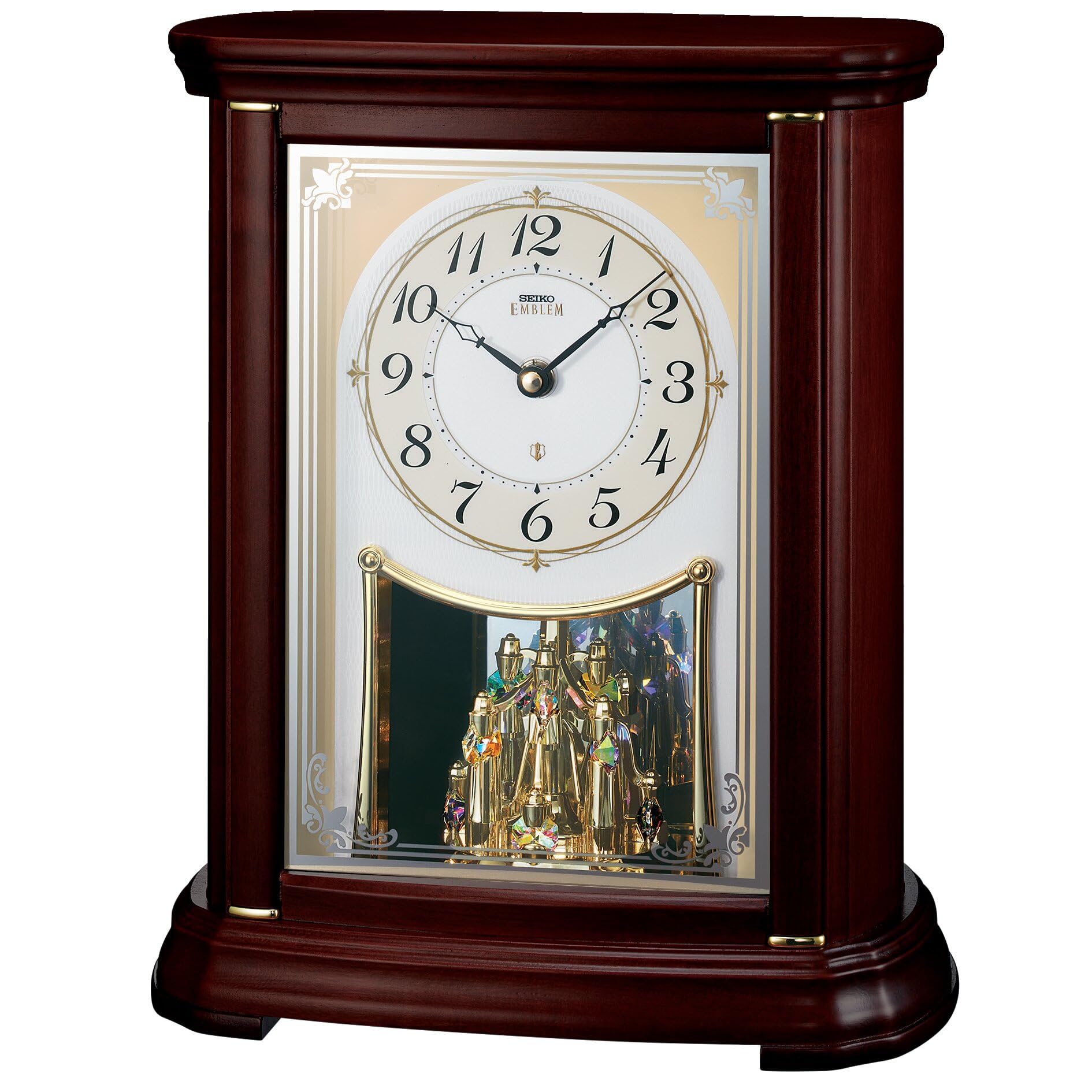 Amazon.co.jp: SEIKO EMBLEM 置き時計 木枠 296×246×152mm 電波