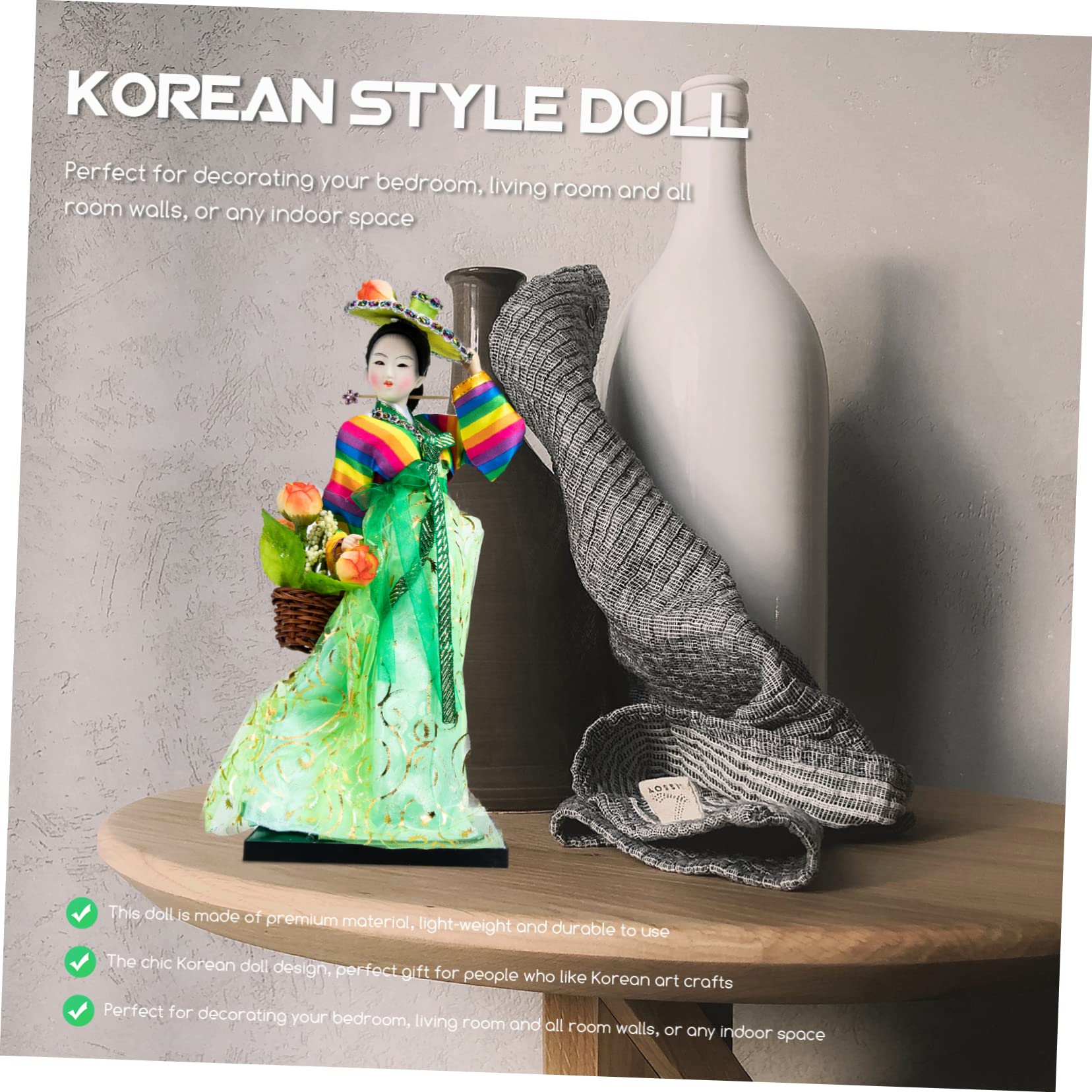 Toyvian da Tavolo 12 Pollici in Hanbok Artigianale per Decorare Camera