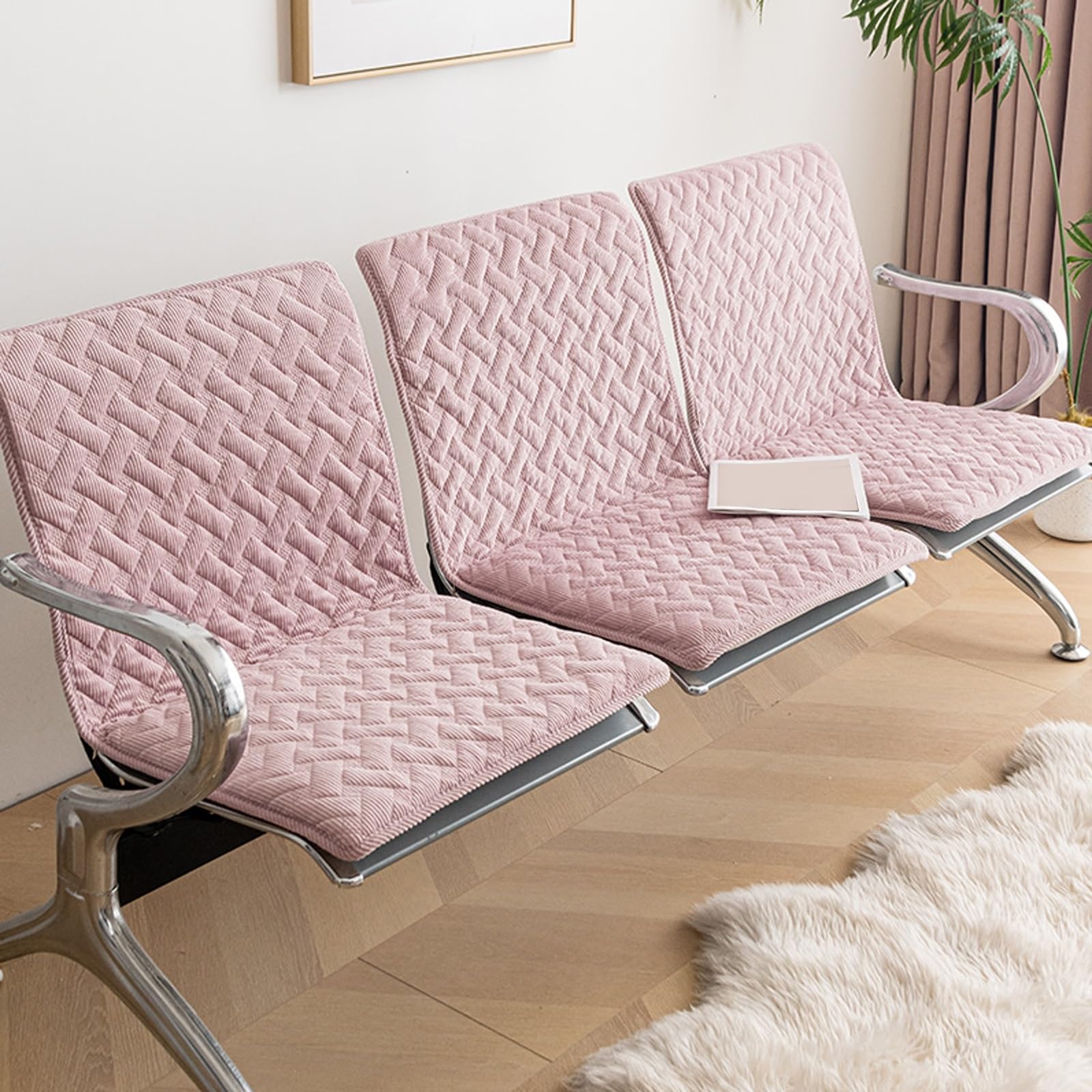 Coussin de chaise en velours côtelé lot de 3 assises 50x85 cm pour maison