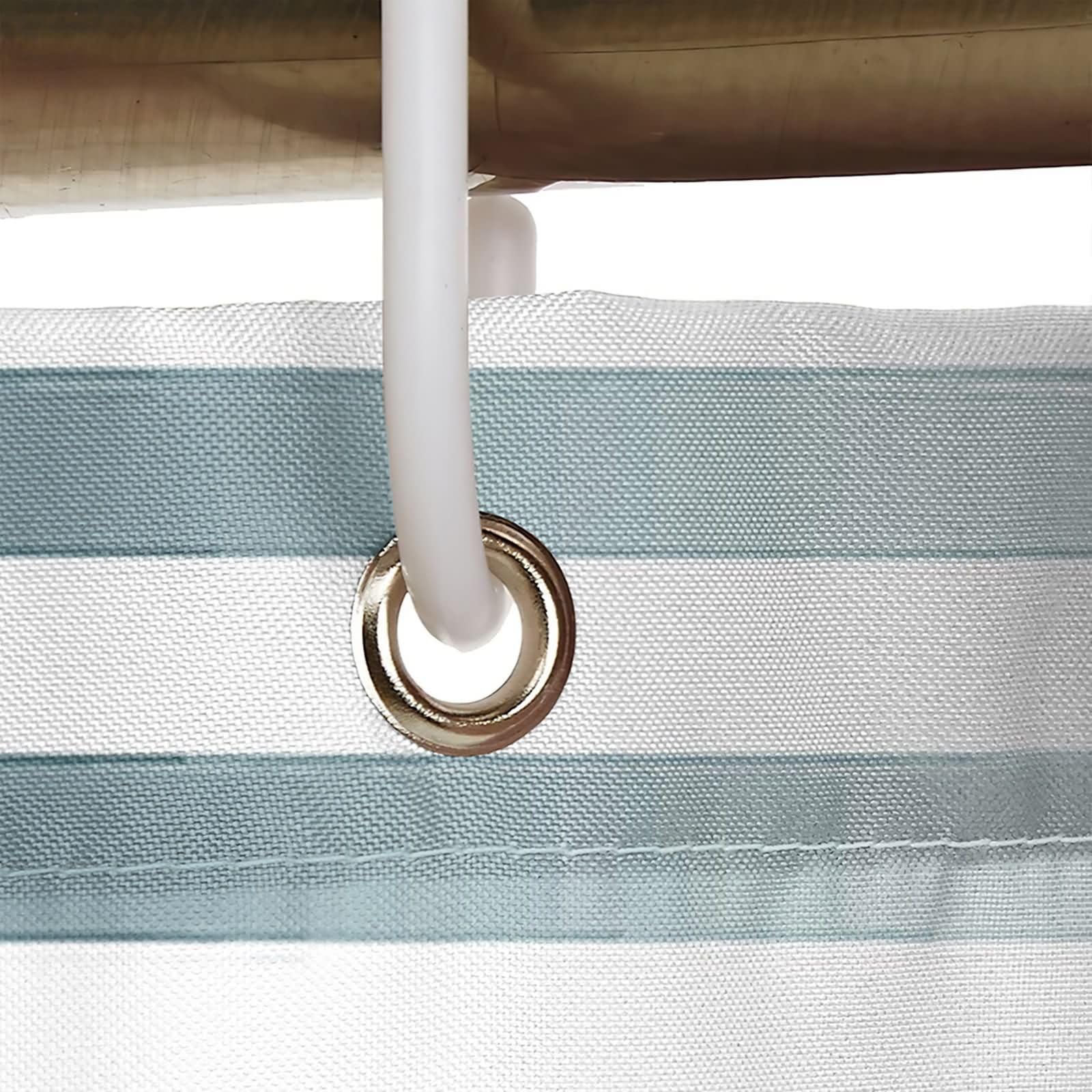 Tenda Doccia Homxi Con Occhielli - Grigio Strisce, 120x180 Cm, Poliestere