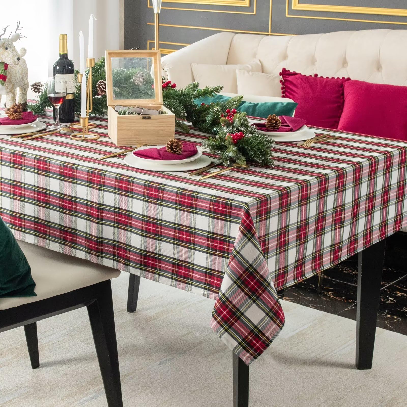 Thanksgiving Plaid Tablecloth - 60x84 Inches -22