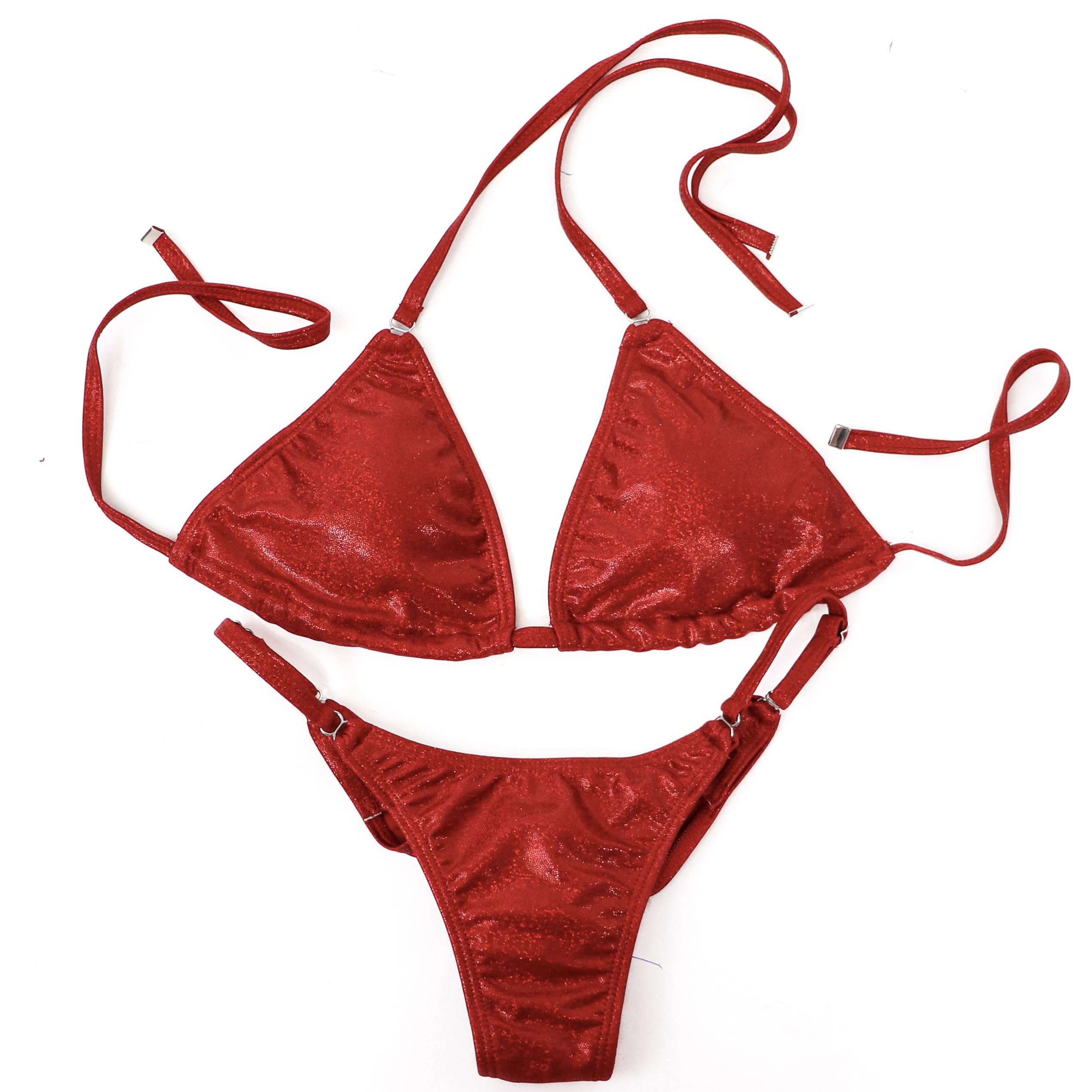 Angel Competition Bikinis IFBB NPC Bikini for Posing Practice - Bikini Set with Sliders Medium Pro Cut Bodybuilding