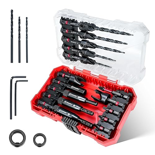 EZARC Countersink Drill Bit Set, 22PCS Counter Sink Drill Bit