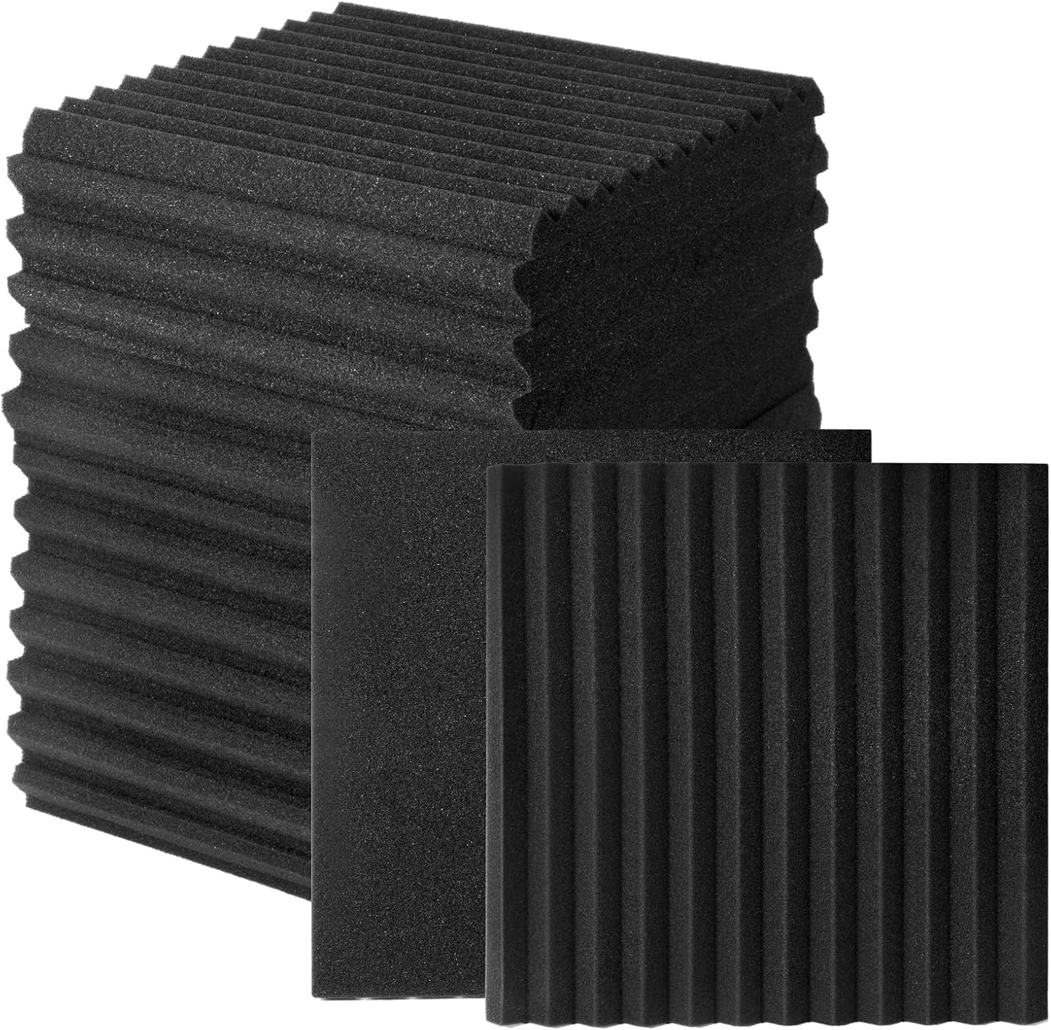50 Pack Acoustic Foam Panels,Premium Sound Proof Foam Panels Black,Soundproof Wall Panels, High Density Acoustic Panels,Sound Absorbing for Studio Office Home, 12 x 12x 1Inch