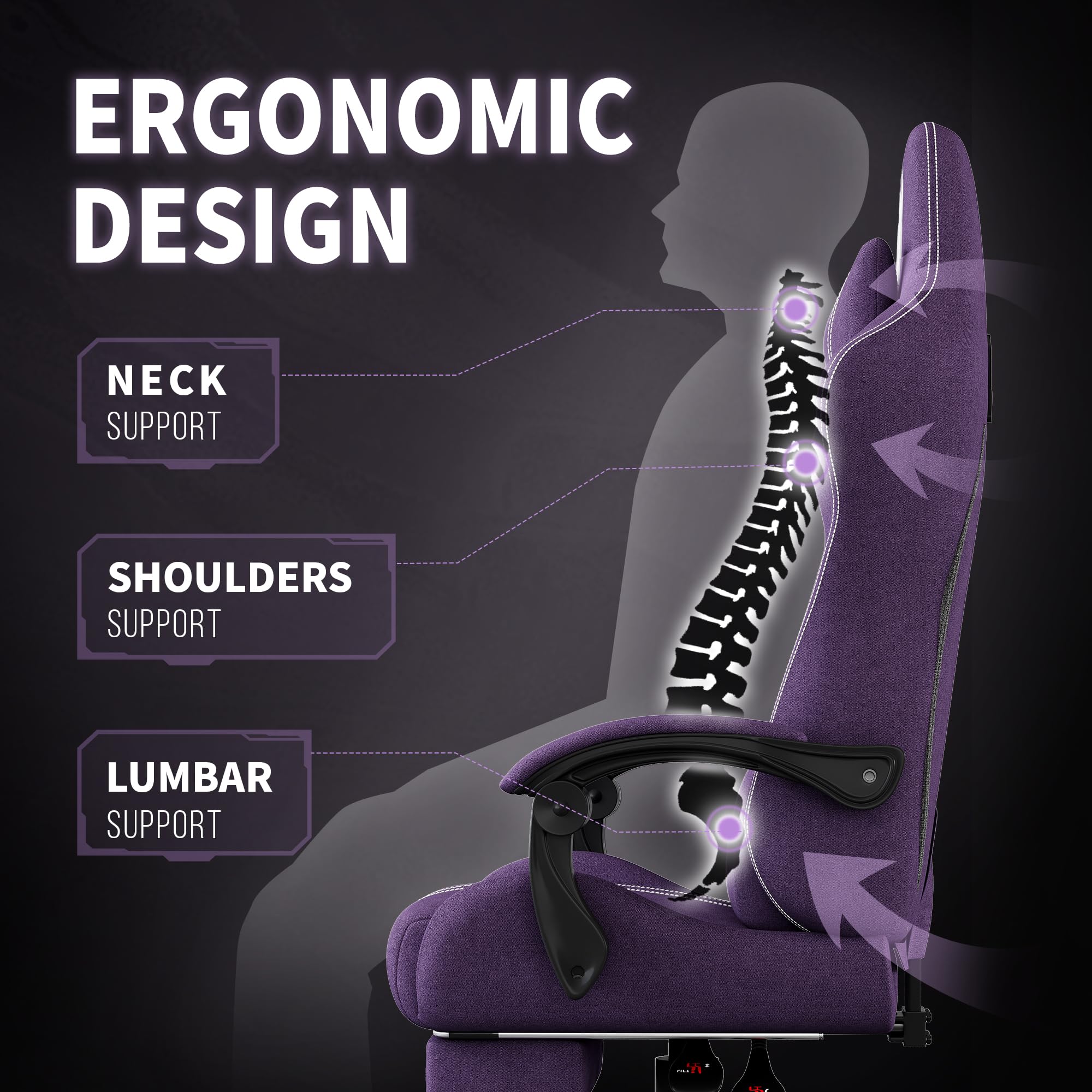 SITMOD Sedia gaming con Poggiapiedi, Ampia Sedia da Ufficio Ergonomica Imbottita, Alta Capacità di Carico, Sedia per Computer con Schienale Alto e Poggiapiedi, Tessuto a rete