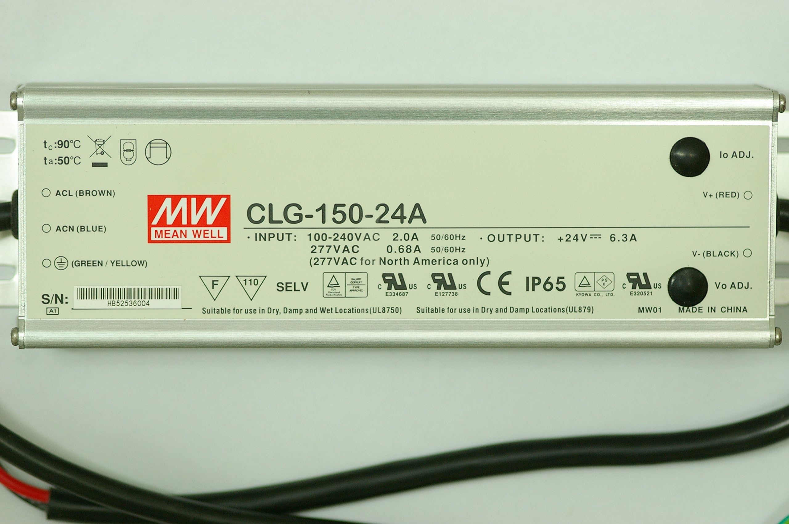 Mean Well CLG-150-24A 24V 6.3A Power Supply LED Driver Water & Dust-proof