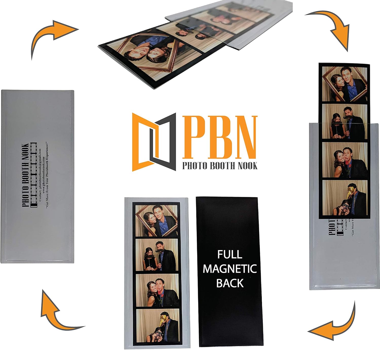 Photo Booth Nook | 2x6 Flexible Magnetic Photo Booth Picture Frames (150 Count) | Crystal Clear Display with Strong Magnet | Bulk