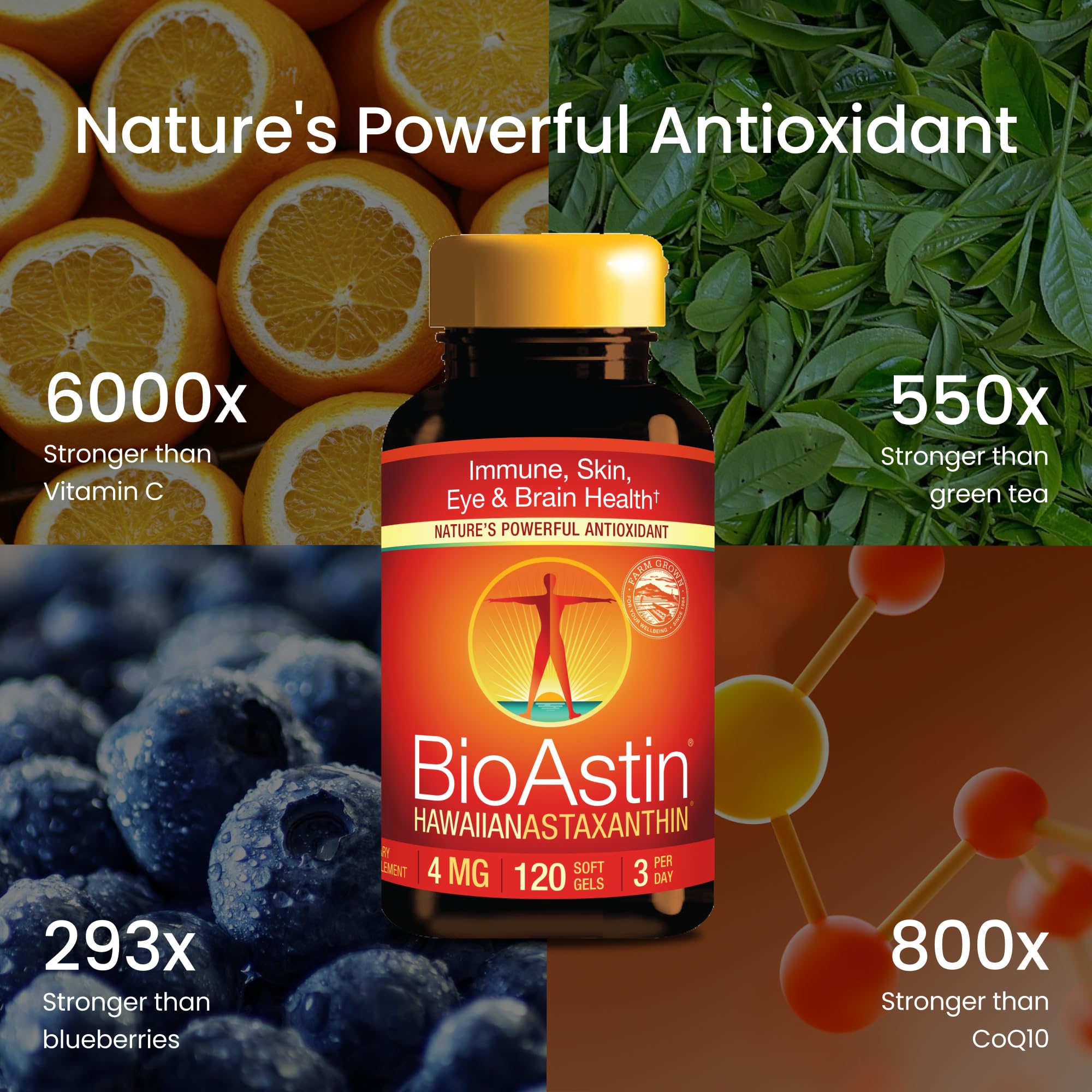 Nutrex Hawaii BioAstin Hawaiian Astaxanthin, 4mg, 120 Softgels — Amazon image 4