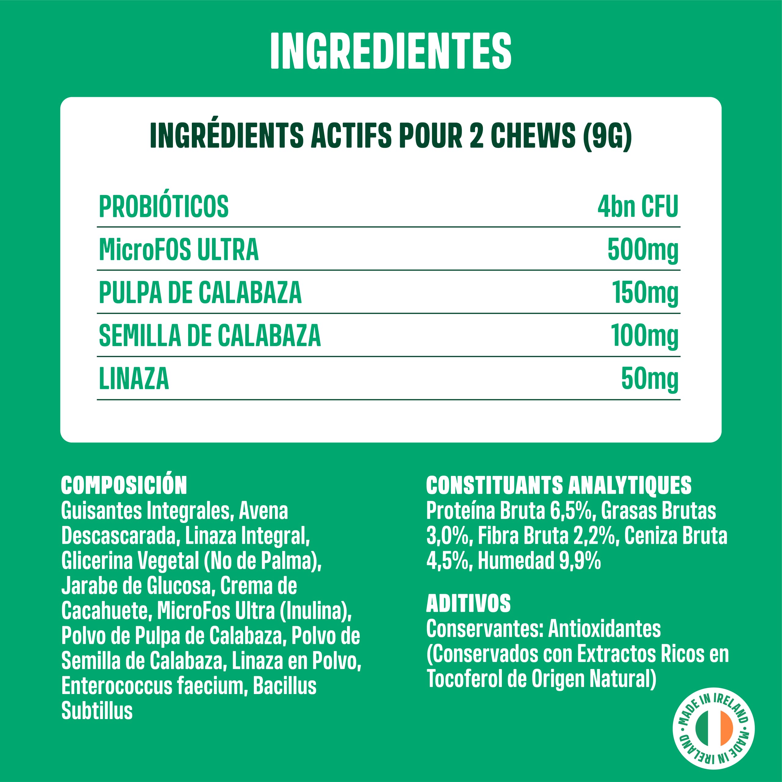 ivvi Probiotic Complemento Alimenticio para Perros Bienestar Digestivo – Probióticos, Calabaza, Avena, Semillas de Lino y Calabaza - 60 Deliciosas Golosinas Vegetarianas, 270g