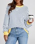 BTFBM Sweatshirt pour femmes surdimensionné manches longues chemise Casual Crewneck Y2K Pullover Été Mode Automne 2026