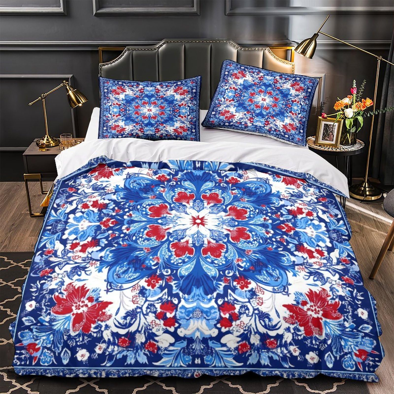 Housse de couette anti-tache 200x200 cm respirante avec taies pour un lit double toujours impeccable