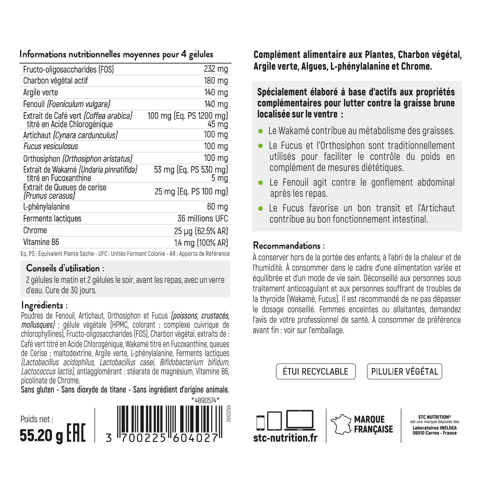STC NUTRITION - Pack perte de poids express - Hydroxyblast + Drainaxyl Fruits rouges + Taille Abdos Ventre Plat - Programme minceur intensif 10 Jours - Brûleur de graisses, Drainant & Capteur