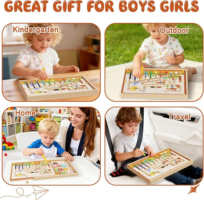 Laberinto Magnético Animales 4 en 1 con Pizarra Juguete Educ miniatura 9