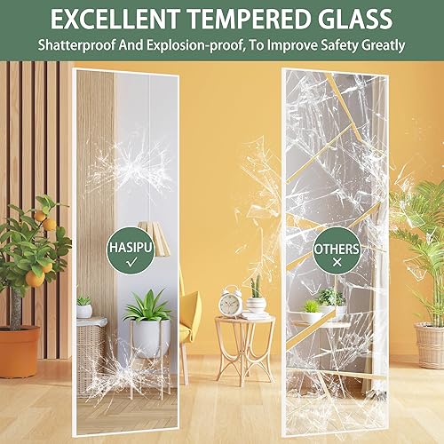 Miniatura 3 de Hasipu - Espejo de cuerpo para entero para puerta, 51 x 16 pulgadas, espejo para colgar en la puerta, para dormitorio, sala de estar y guardarropa