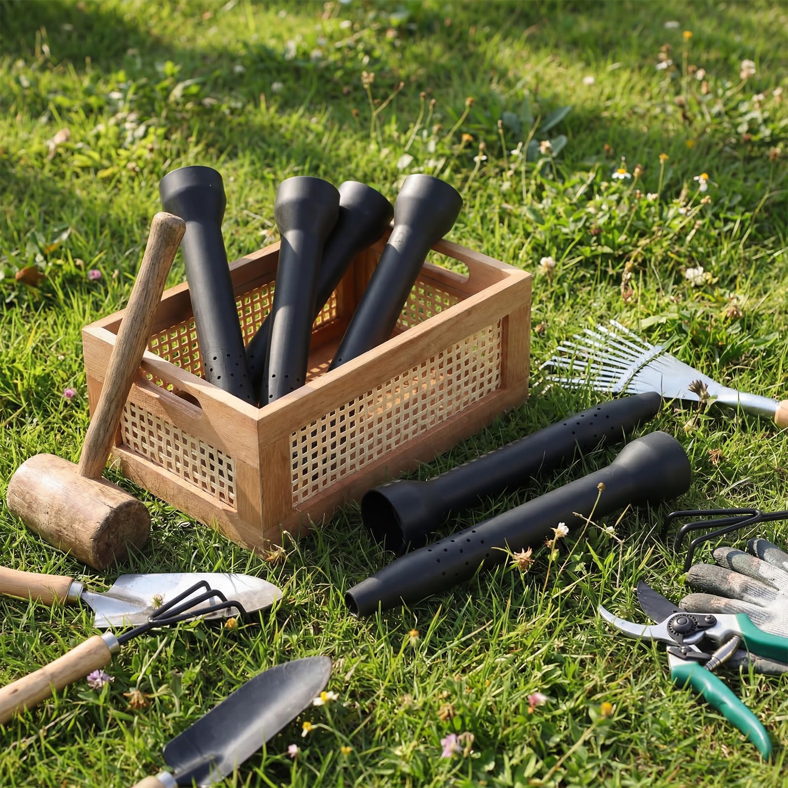 Confezione da 20 picchetti per irrigazione delle radici da giardino, 30,5 cm, in plastica ABS, protezione dai raggi UV, picchetto per irrigazione profonda, per alberi, cespugli e arbusti