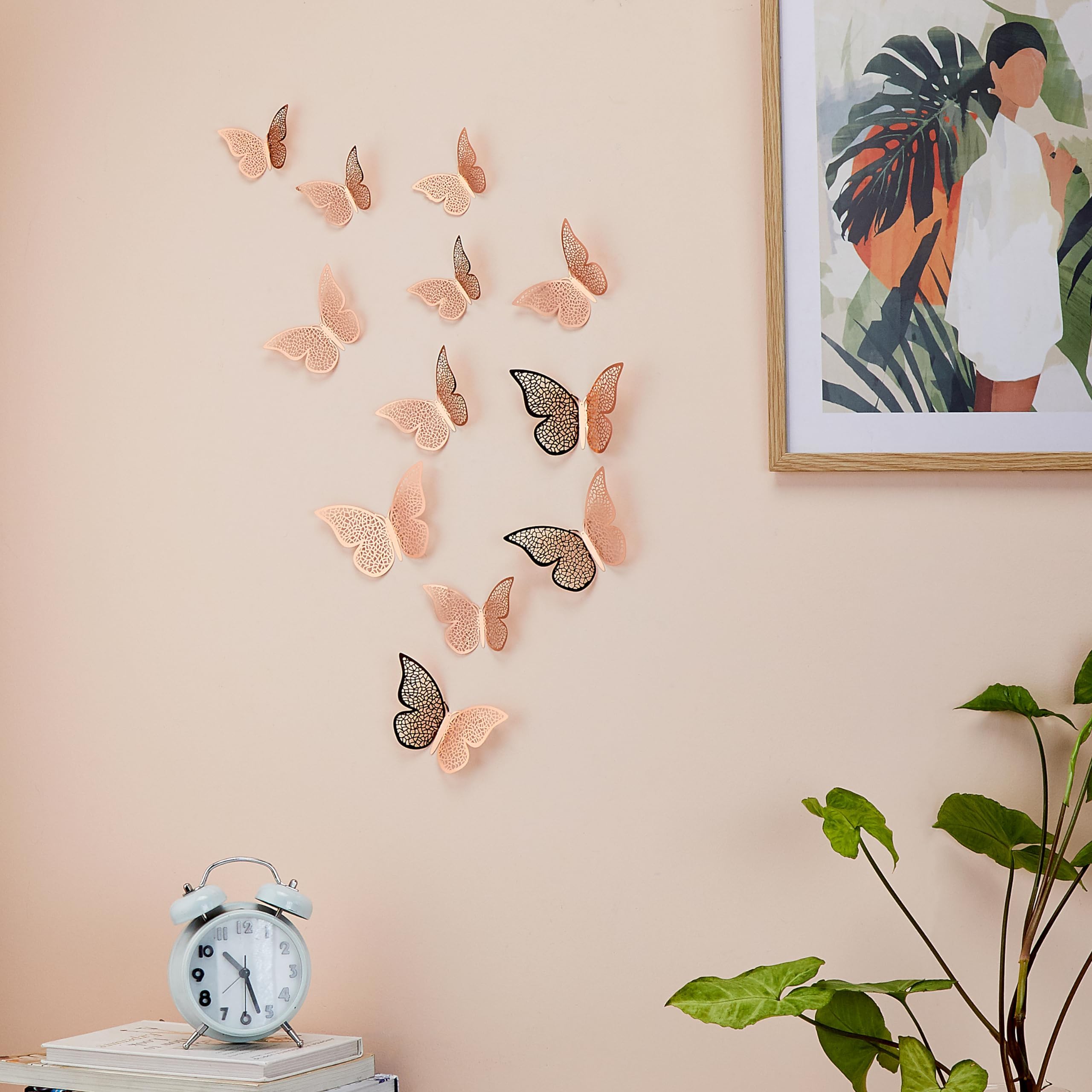 Amazon Basics 3D Home Decor Butterflies Wall Stickers | Suitable for Walls, Fridges, Office, Kitchen, Living Room, etc. (Pack of 12, Rose Gold) (B0CXJCWRLT) Amazon Price History, Amazon Price Tracker