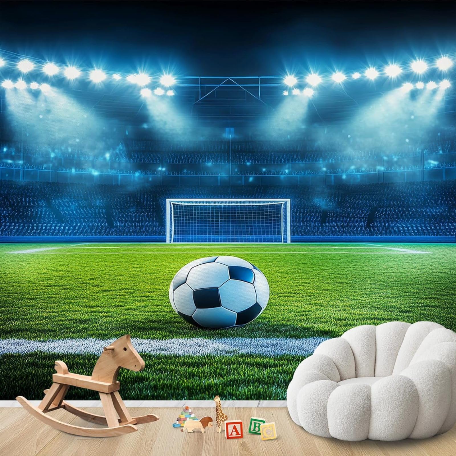 hgjdjhnf Photo Wallpaper 3D Football Stadium Football Sports Non-Woven ModernWallpaper Living Room Bedroom Children's RoomDecoration Motif Wallpaper,150cmx105cmSticker - Background- Pai