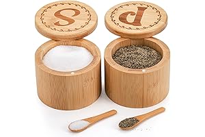 Tosnail 2 Pack Bamboo Salt and Pepper Holder