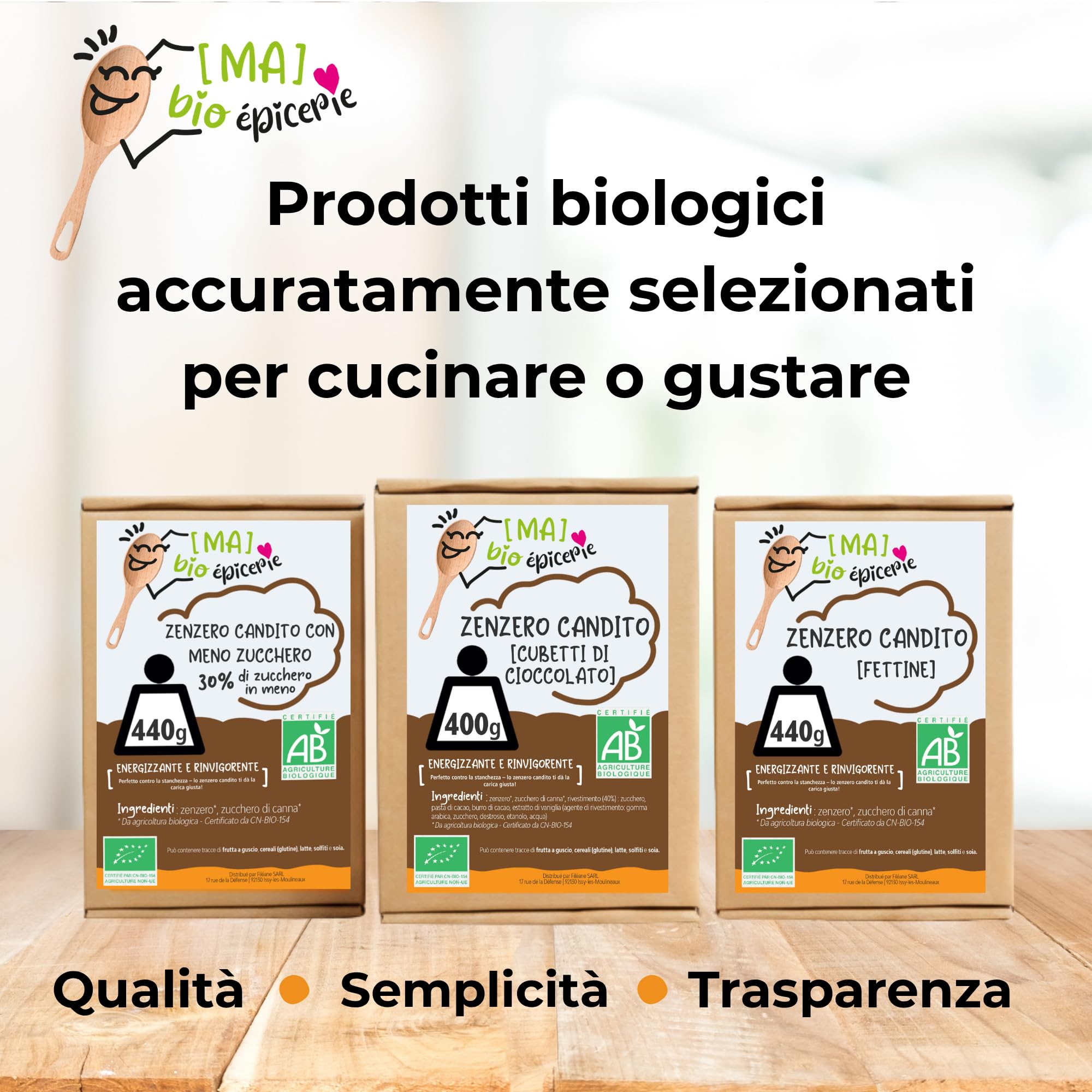 MA bio-épicerie - Zenzero Candito Bio in Cubetti 870 g - Zenzero Disidratato Sfuso Senza Conservanti - Formato Versatile per Cucina e Pasticceria