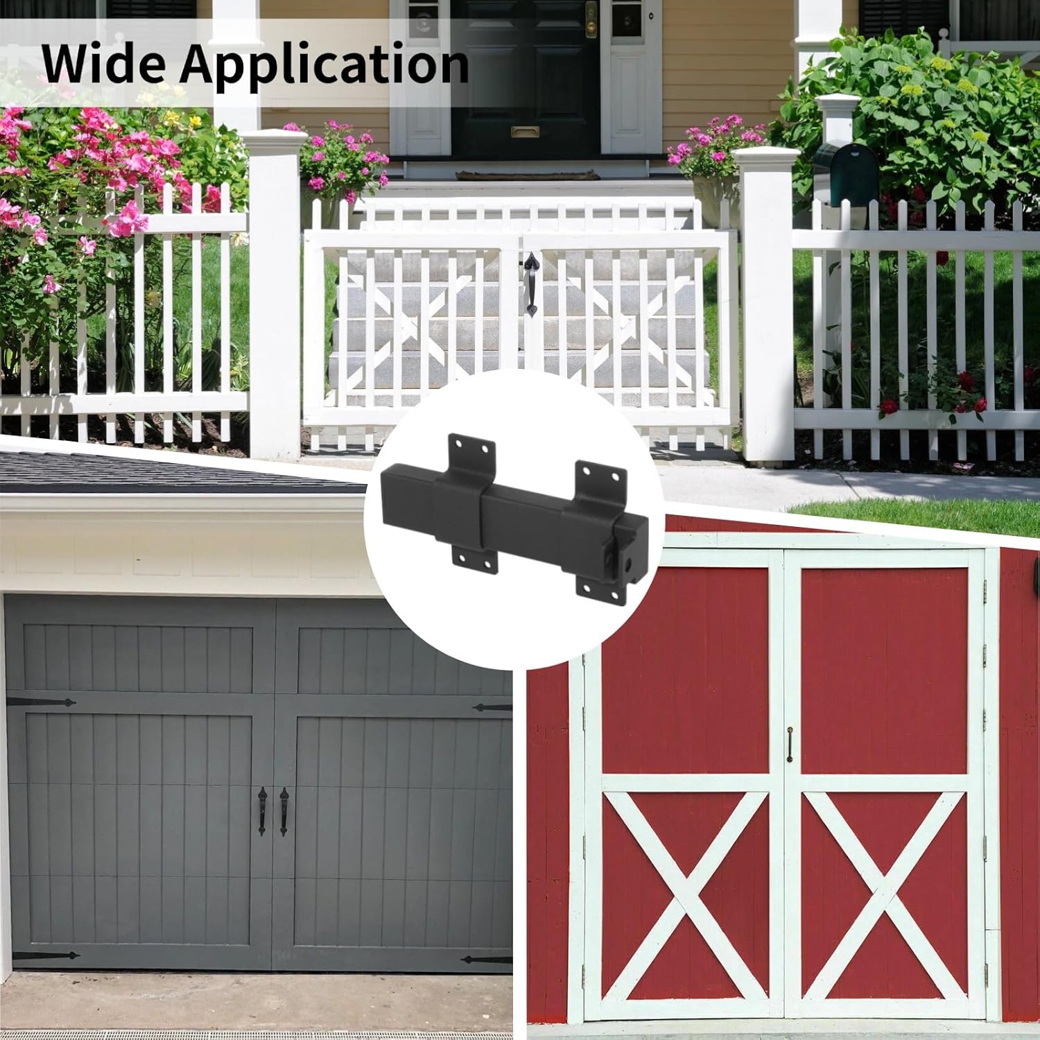 Heavy Duty Slide Gate Latches 2 Pcs, Metal with Padlock Hole, Includes Screws, Anti-Rust Sliding Door Lock for Wooden Fence, Barn Door, Outdoor, Yard Gate