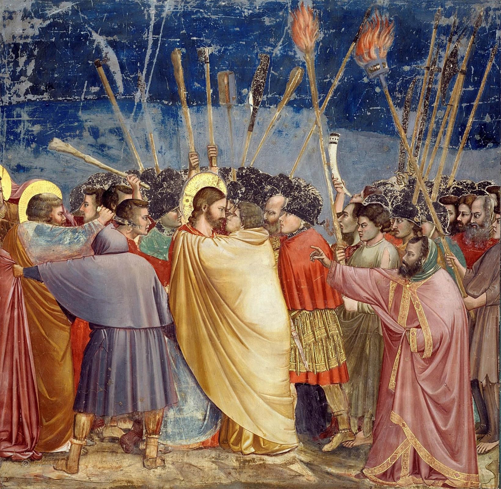 ARTXLXXBN Famous Painting Canvas Artwork Graffiti Print the Arrest of Christ by Giotto Di Bondone Portrait Canvas Image for Home Decor 60x90cm