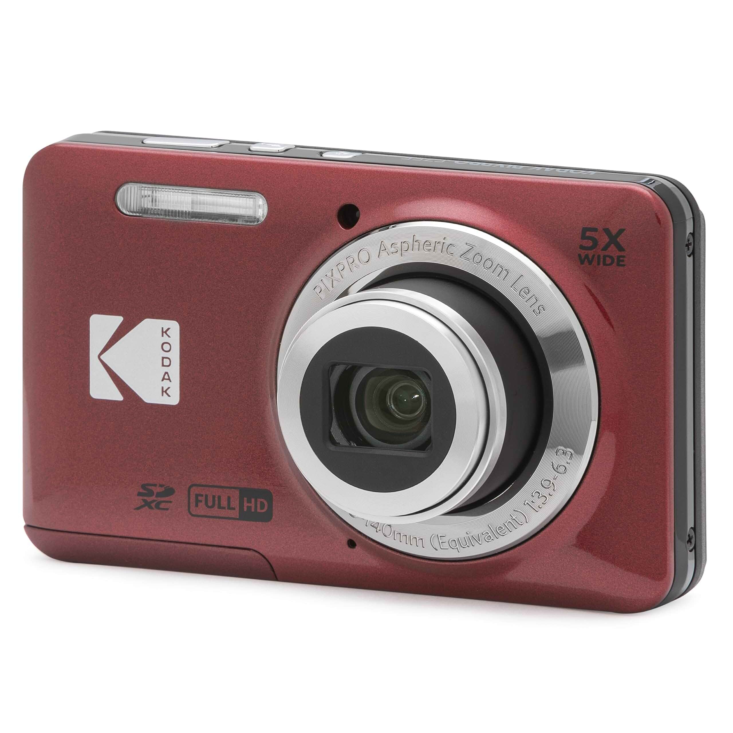 Kodak PIXPRO FZ55-RD 16MP Camera 5X Optical Zoom 28mm Wide Angle 1080p Full HD Video 2.7' LCD Vlogging Packaging May Vary