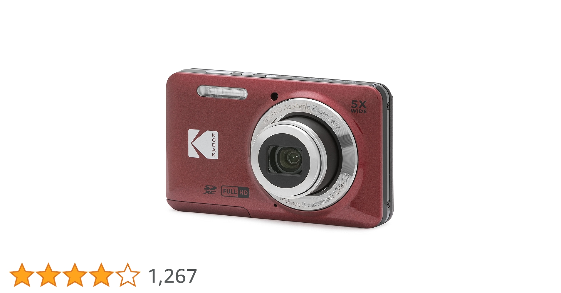 Amazon | KODAK (コダック) PIXPRO 使いやすい ズーム FZ55-RD