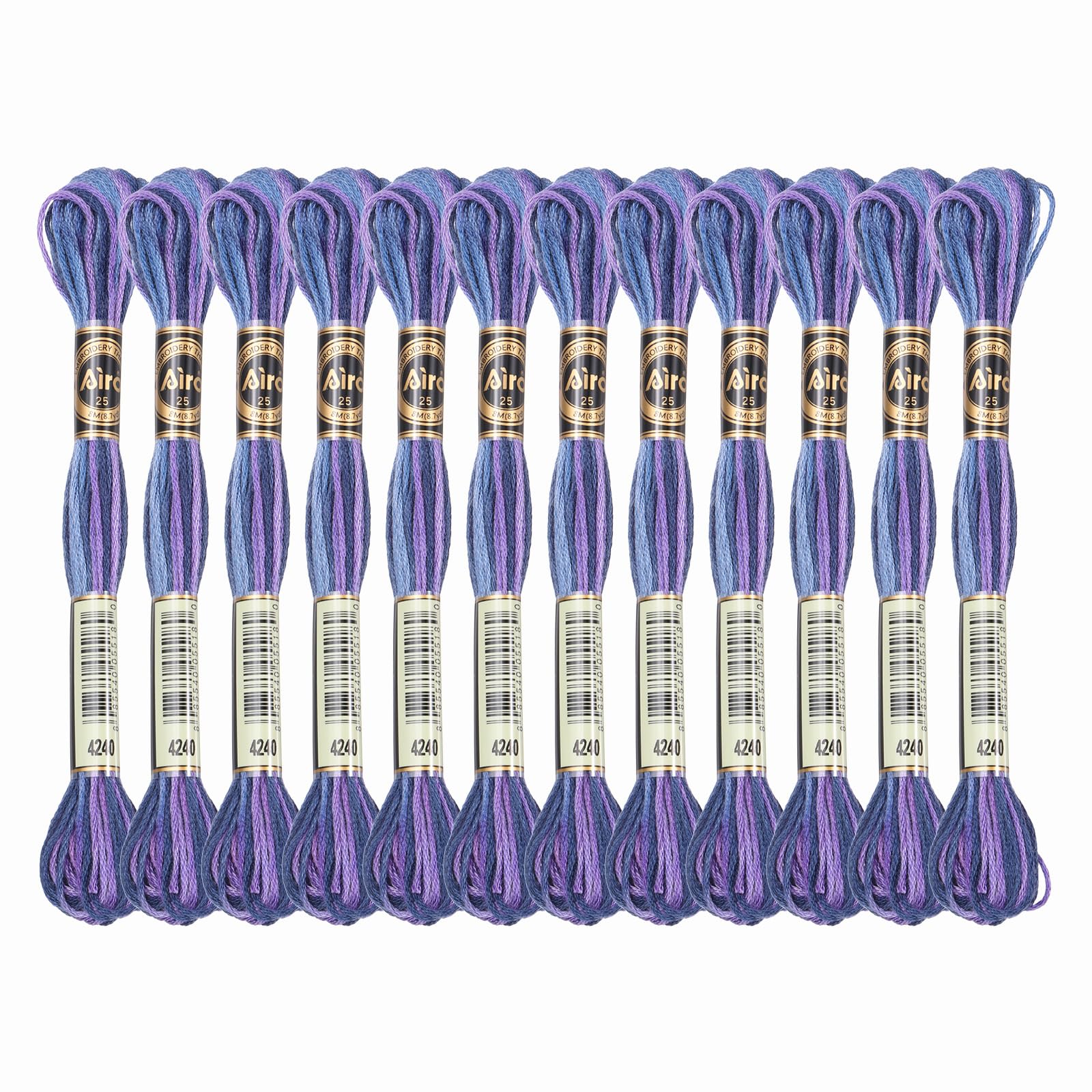 PATIKIL 12 Skeins Embroidery Floss, Polyester Embroidery Threads Bracelets String for Cross-Stitch Hand Embroidery, Dark Purple — image 1