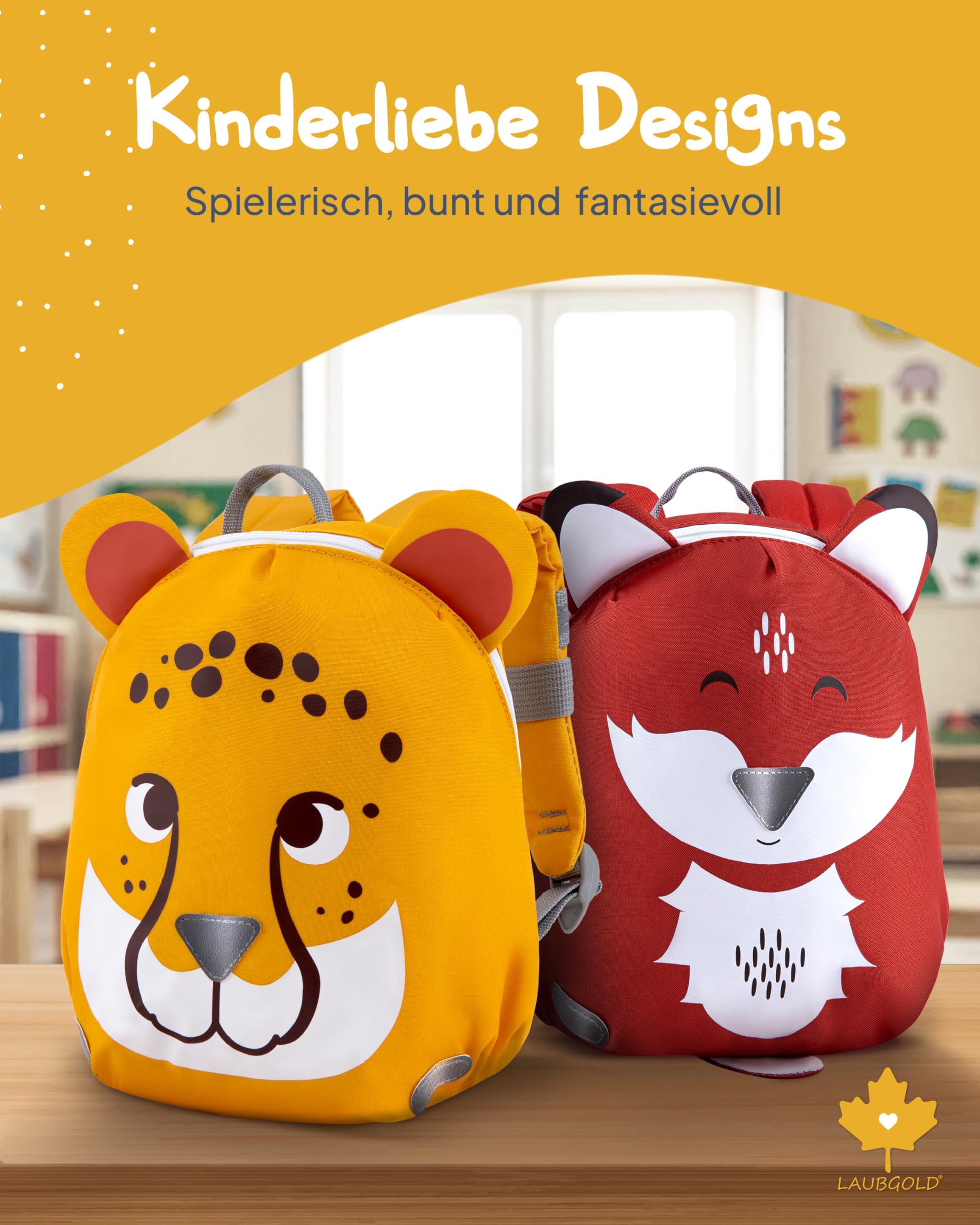 Kleiner Kindergartenrucksack Mädchen | Kita Rucksack ab 1 Jahr | Mini Kinderrucksack mit Brustgurt | Leichter Rucksack Kindergarten Jungen u. Mädchen | 3,6 Liter | Ideal für Kleinkind 1-3 Jahre