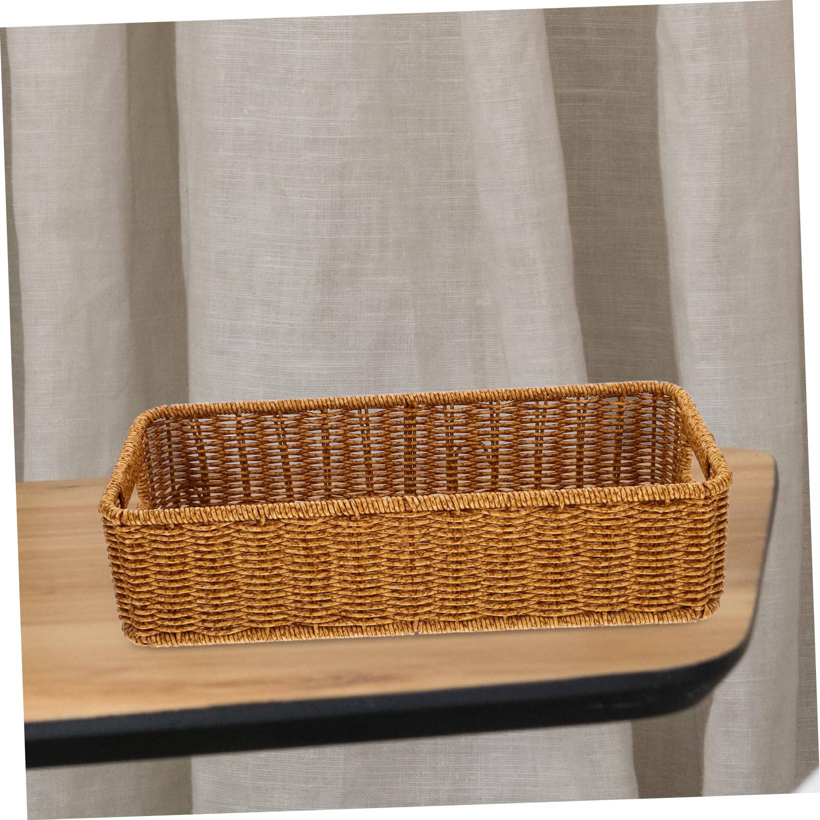 Amosfun 4 Piezas Cesta de Cubiertos de ratán Canasta de Almacenamiento de Utensilios de Cocina Organizador de Mesa para Cubiertos Cesta de Utensilios Tejida a Mano Cesta para vajilla