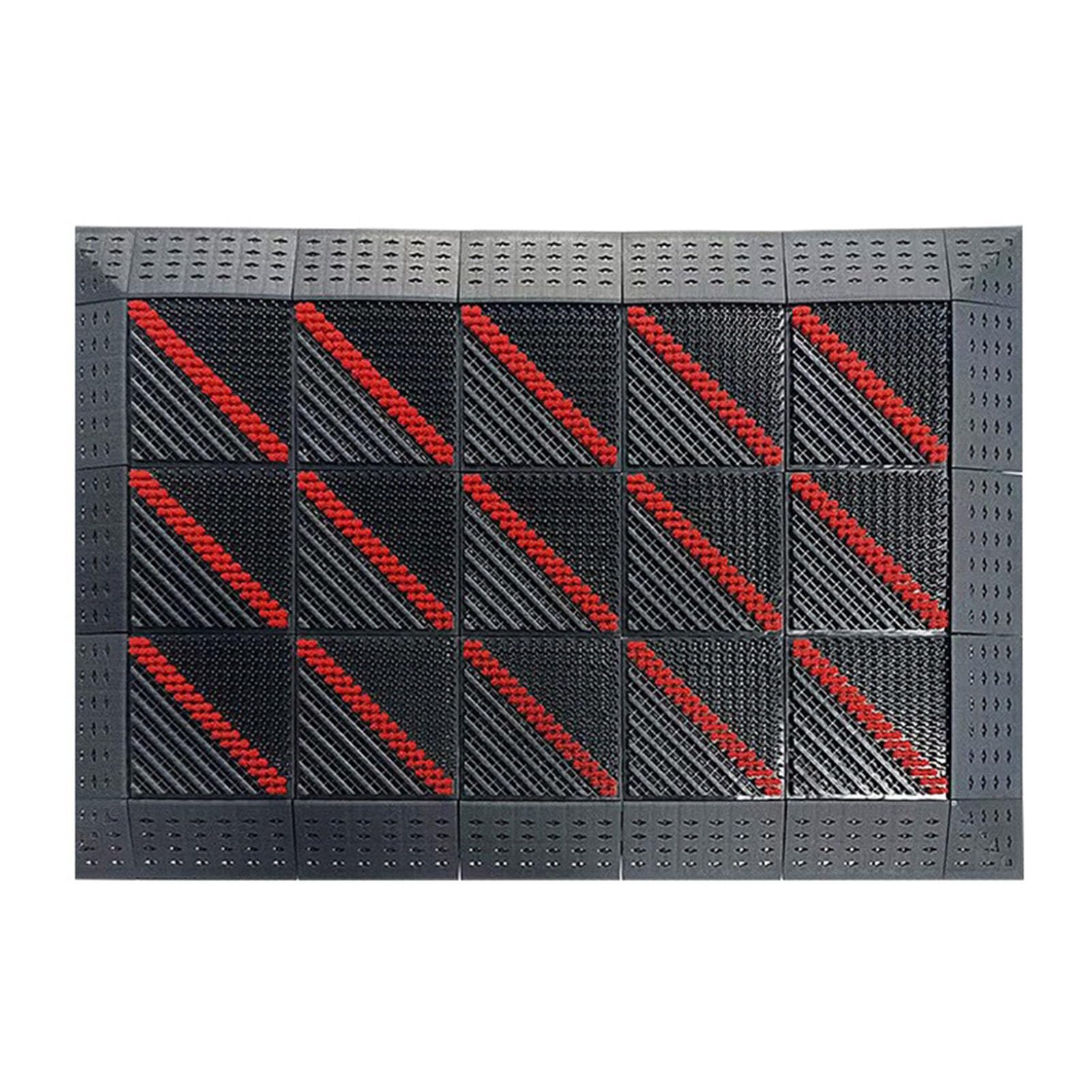 SRDDQLC Zerbino Per Porta Commerciale 90x150 Cm - Tappetino Rettangolare Nero Antiscivolo A Righe, Per Esterno E Interno