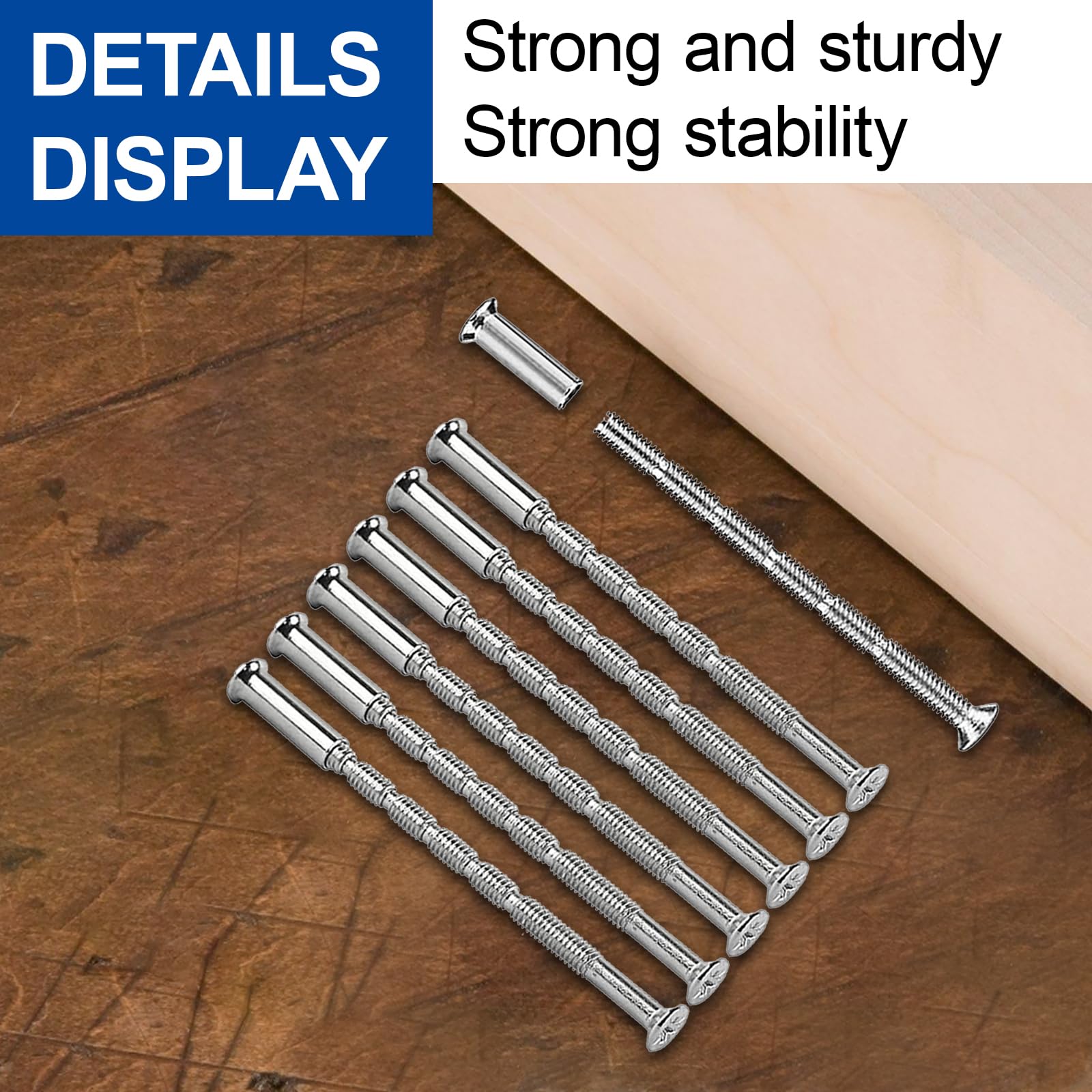 20pcs M4 Door Handle Bolt Through Fixings,Universal M4 Screw Connecting Bolts & Sleeves,M4Door Handle Screws for DoorHandle Roses Knobs Doors Lock and Escutcheons,Cabinet Drawers(Nickel Color) - Image 3
