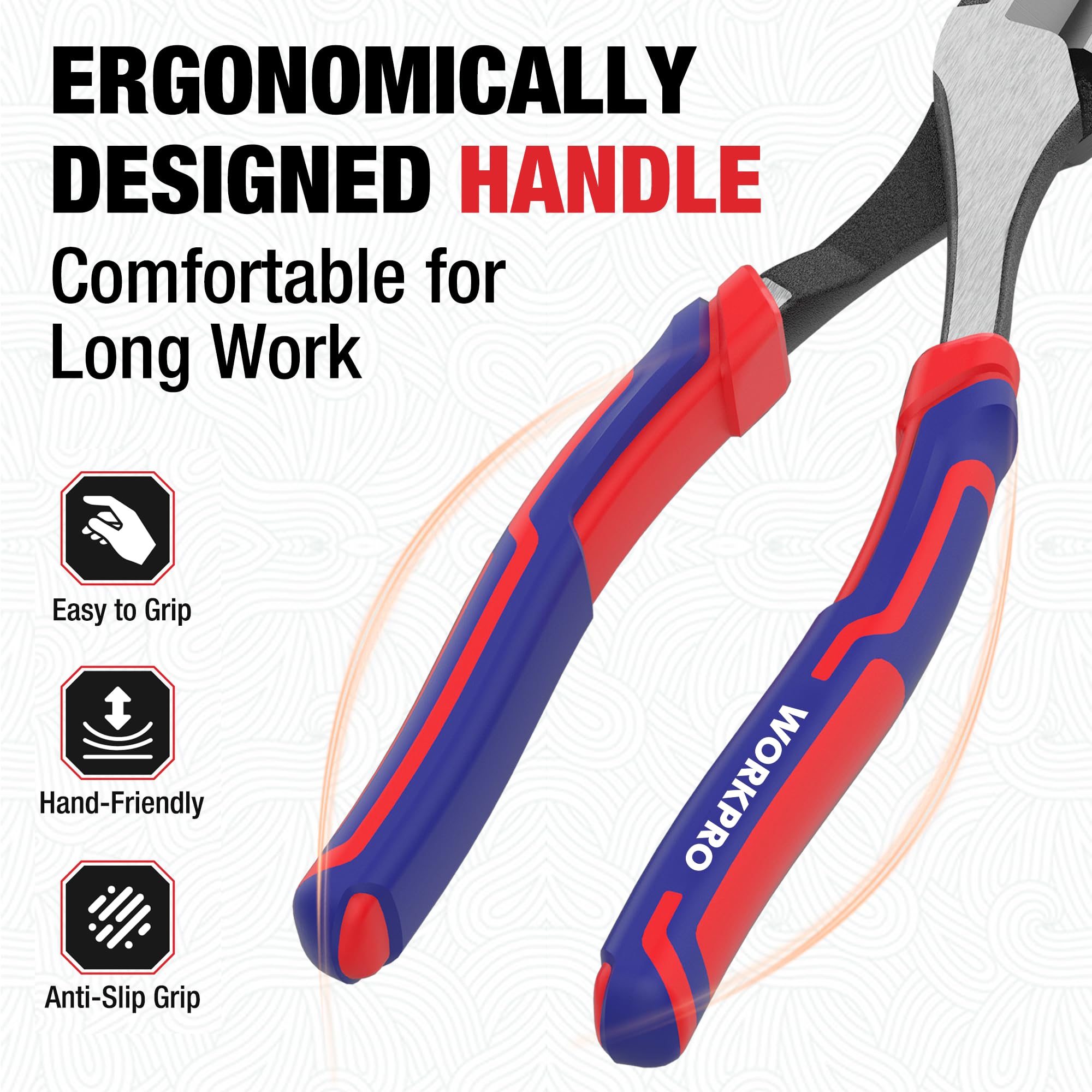 WORKPRO 8" Diagonal Pliers - Heavy Duty Cutters -6