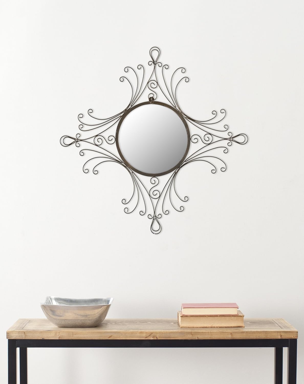 SAFAVIEH Home Collection Maltese Mirror, Antiqued Black