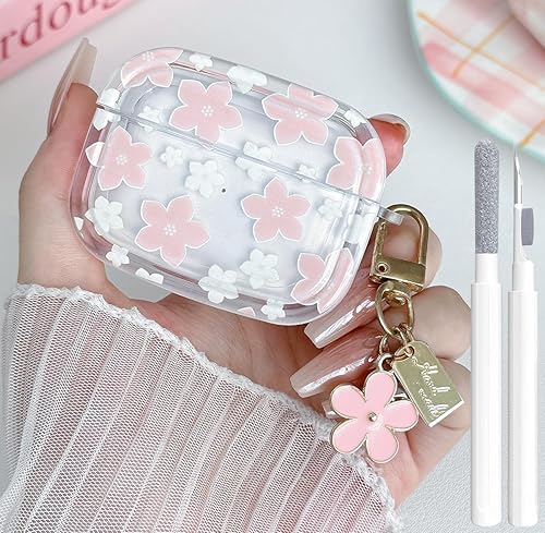 Funda transparente para Airpods Pro de 21 generación, funda protectora de TPU suave con flores de poliuretano termoplástico (TPU) Pro de 2