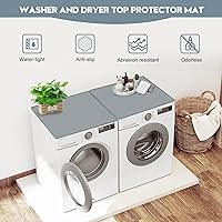 Vista 5 de Fundas para lavadora y secadora para la parte superior, 27 x 27 pulgadas, alfombrilla protectora de silicona para lavadora y secadora