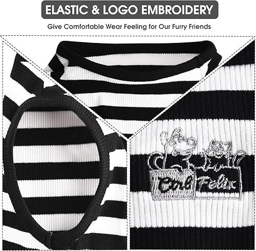 Miniatura 10 de CtilFelix Camisa para perro, ropa a rayas, chalecos elásticos para perros pequeños, medianos y grandes, ropa para niños, niñas, gatos, camisetas de