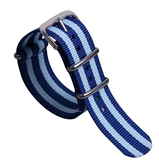 18mm Two Tones Simple Preppy Style Leisure NATO Style Nylon Watch Band Strap Replacement for Men