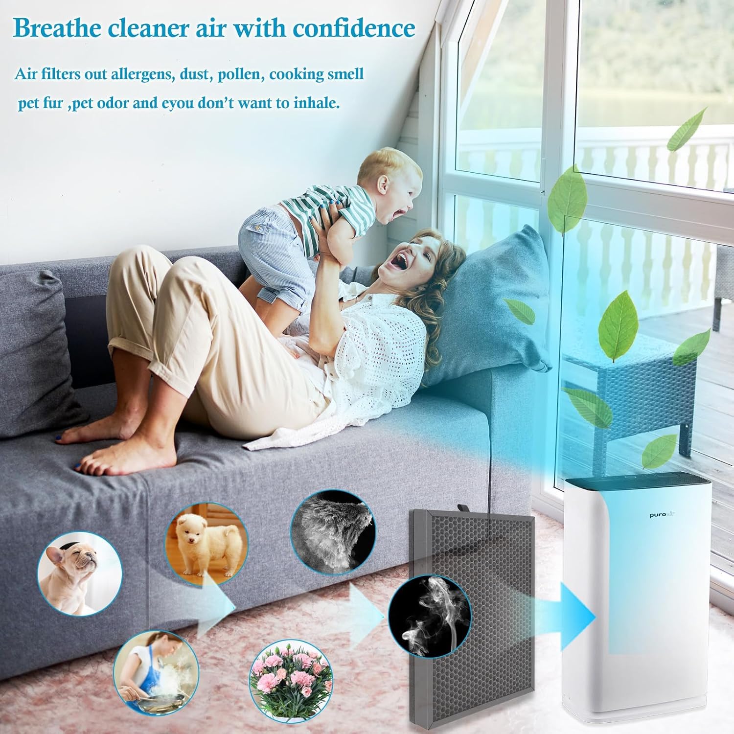 Replacement H14 True HEPA Filter Compatible for Puro®air 400 Air Purifier, 4-Stage Filtration Activated carbon,1-Pack (1) - Image 5