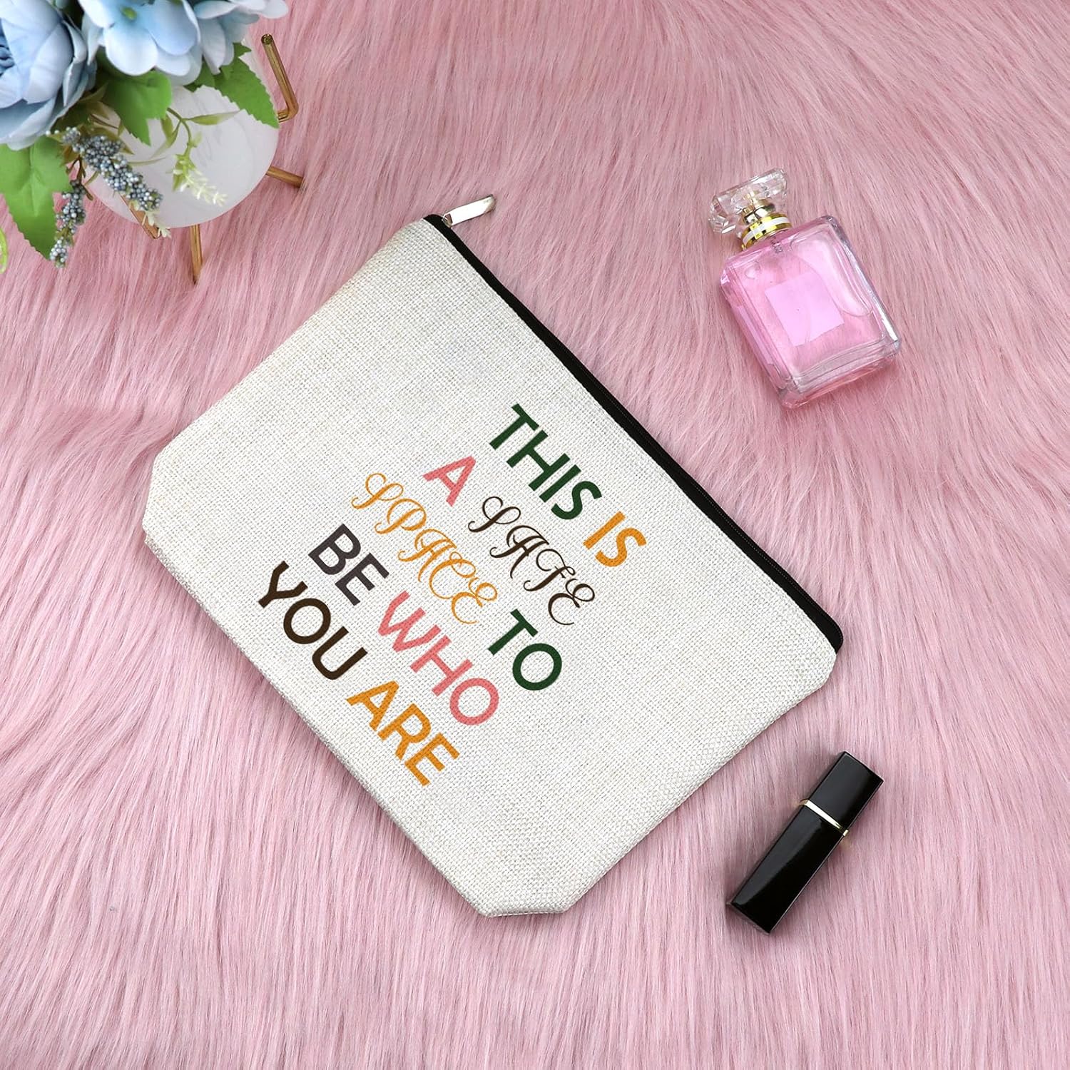 Mental Health Gifts for Women Makeup Bag Appreciation Gifts for Psychotherapist Therapist School Counselor Zipper Cosmetic Bag Christmas Birthday Present for Psychological Counselor Travel Pouch - Image 3