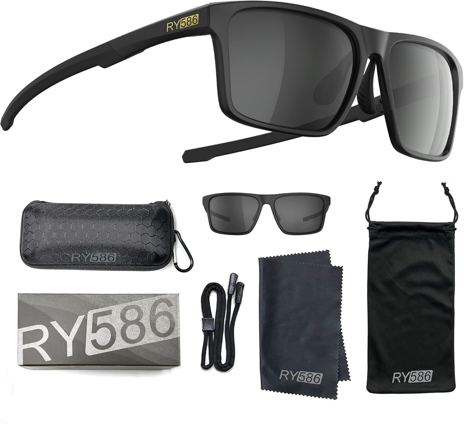 Polarized Sunglasses for Men Women UV Protection Driving Golf Outdoor HD Vision Lightweight with Case Neck Strap