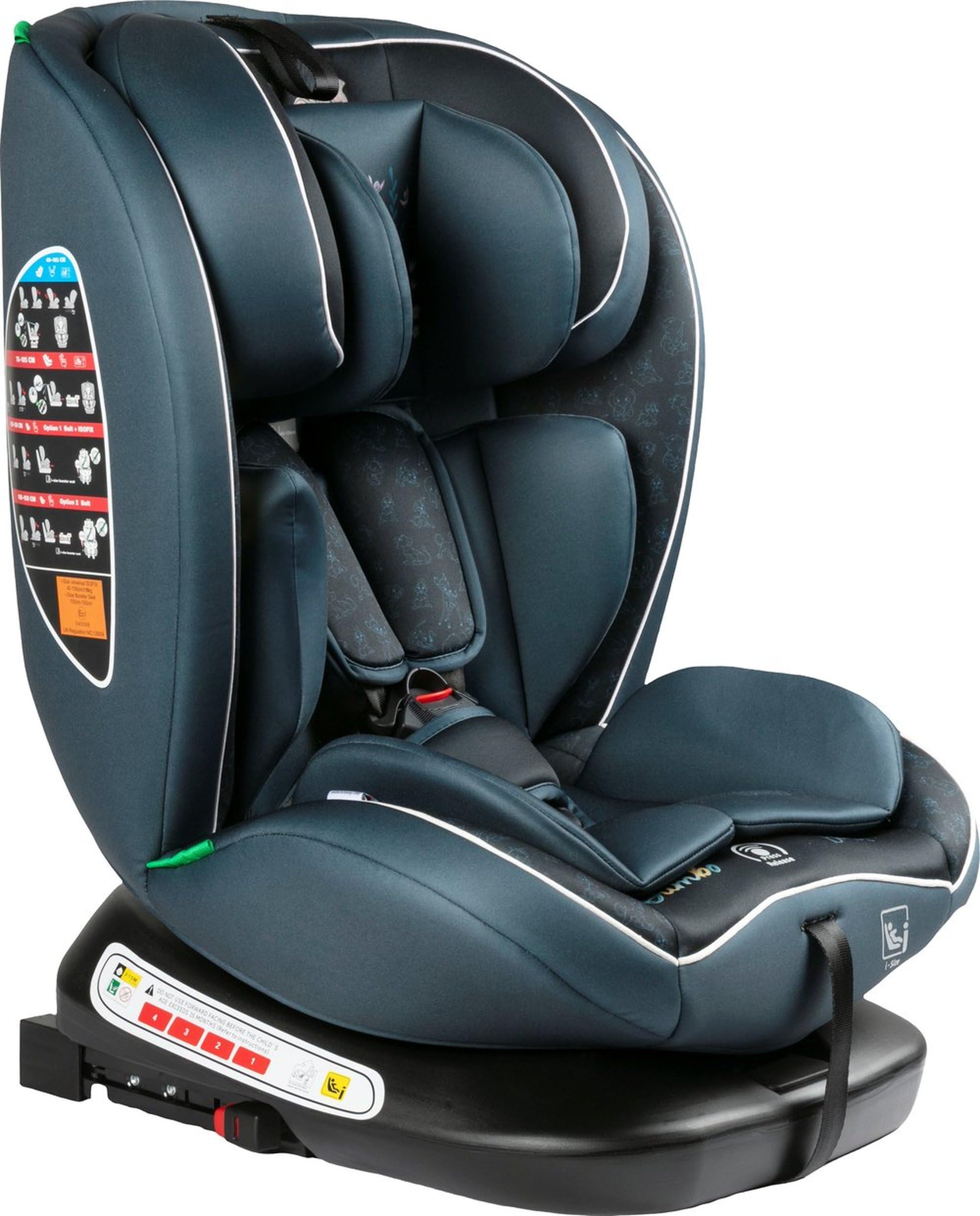 Siège auto I-Size 40-150 cm, siège auto pour enfant pivotant à 360°, avec crochets Isofix, groupe 0-1-2-3, environ 0-12 ans (0-36 kg), réglable en hauteur, inclinable (Chiots)