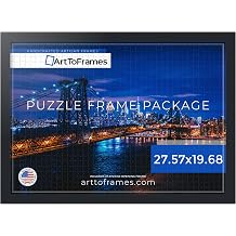 ArtToFrames 27.57x19.68 INCH/70x50 CM Black Frame for 1000 piece Puzzles.This 1.25 Inch Custom MDF Puzzle Frame is Black - Comes with Economy Acrylic (PuzzleFRBW26079-27.57x19.68)